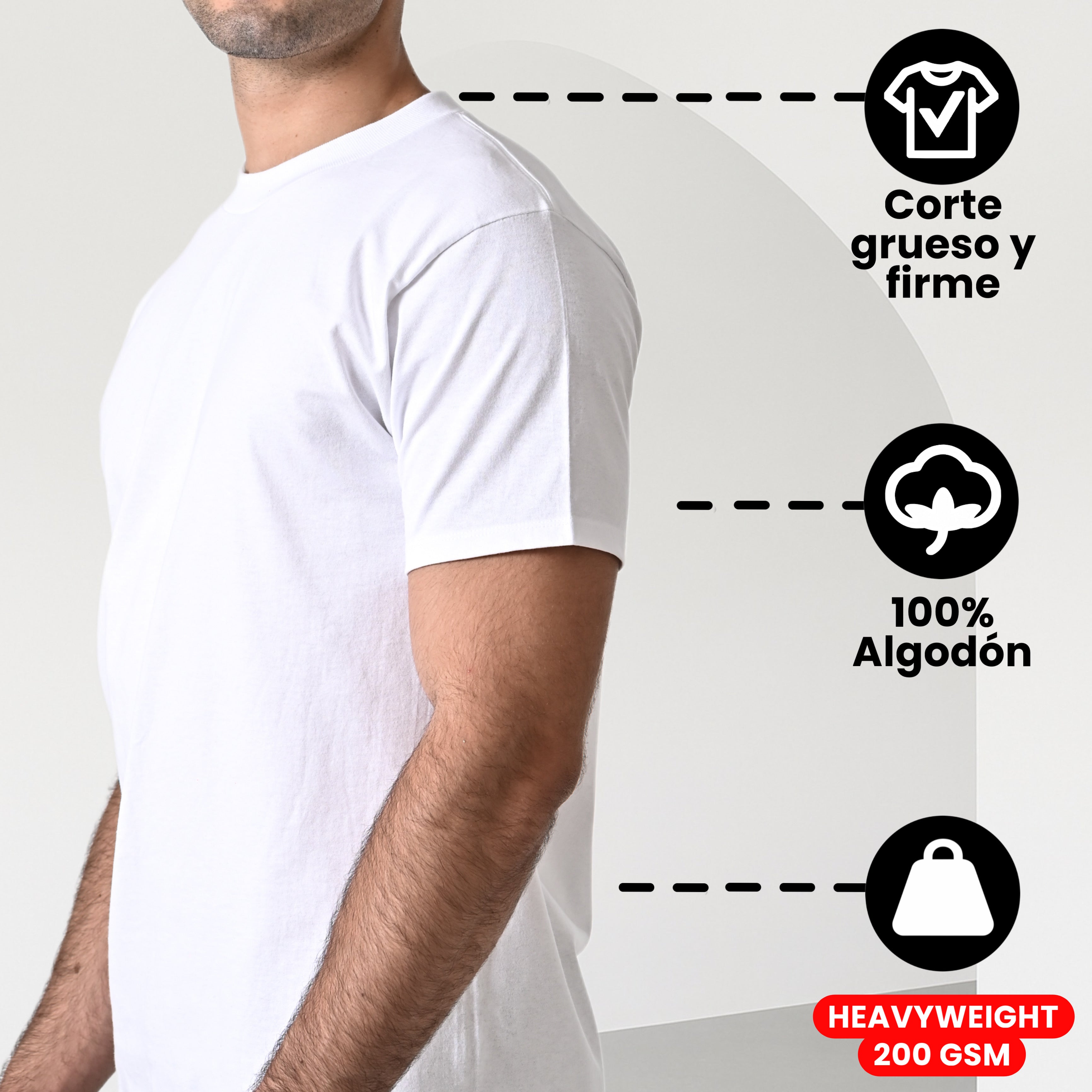 Playera HeavyWeight Manga Corta Hombre