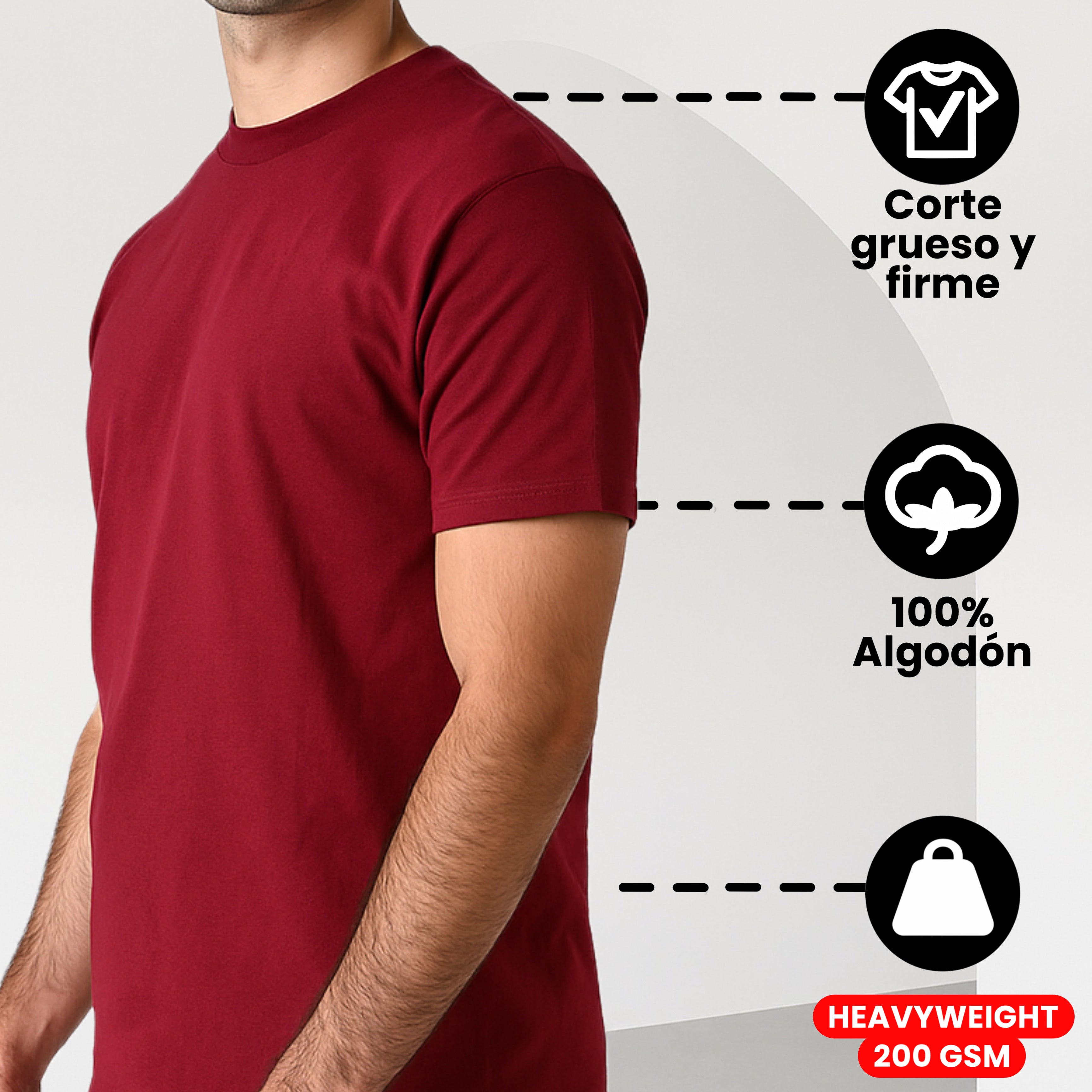 Playera HeavyWeight Manga Corta Hombre