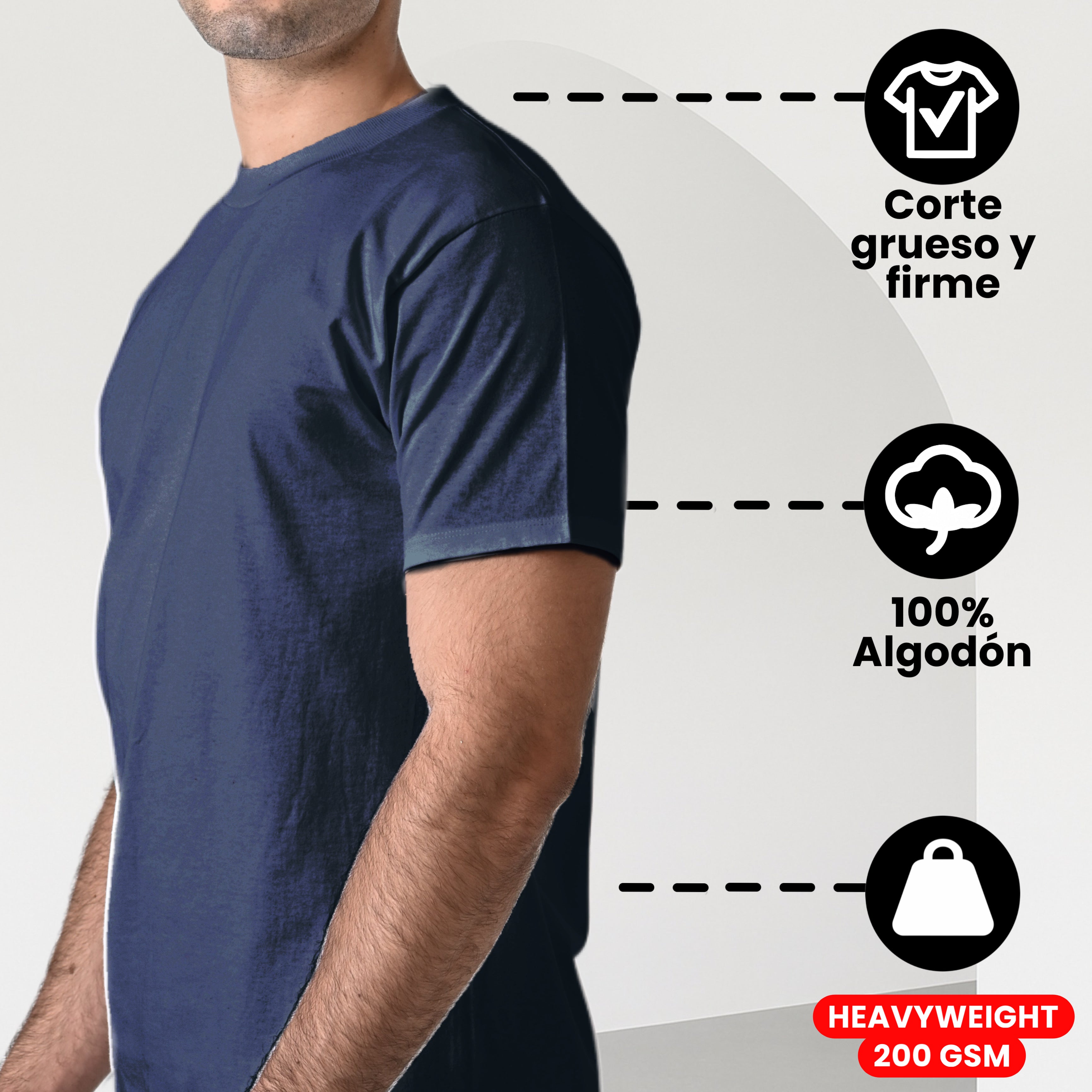 Playera HeavyWeight Manga Corta Hombre