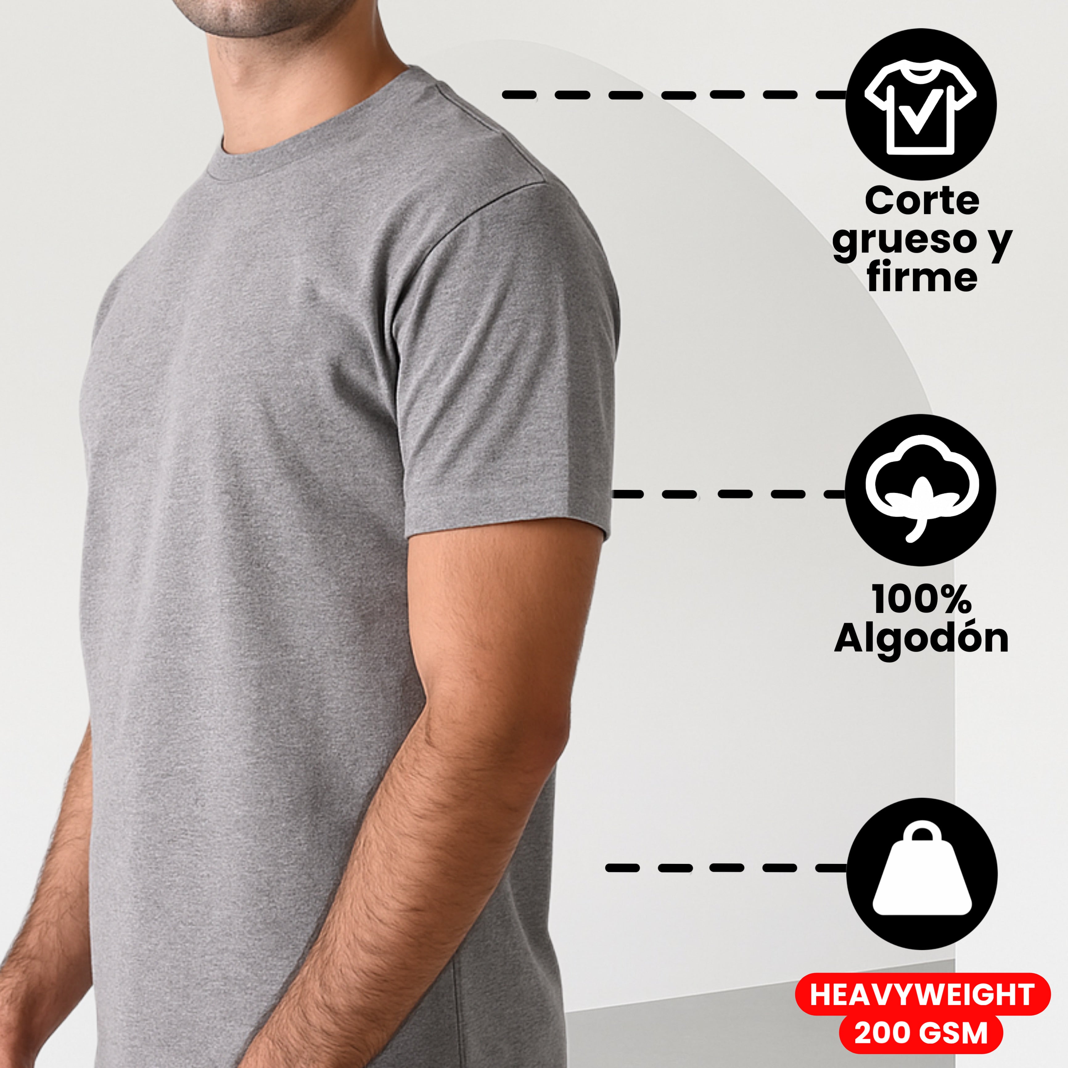 Playera HeavyWeight Manga Corta Hombre